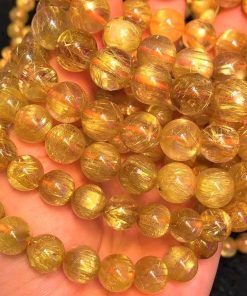 Alternative view of Vòng đá thạch anh tóc vàng giá sỉ (Rutilated Quartz)